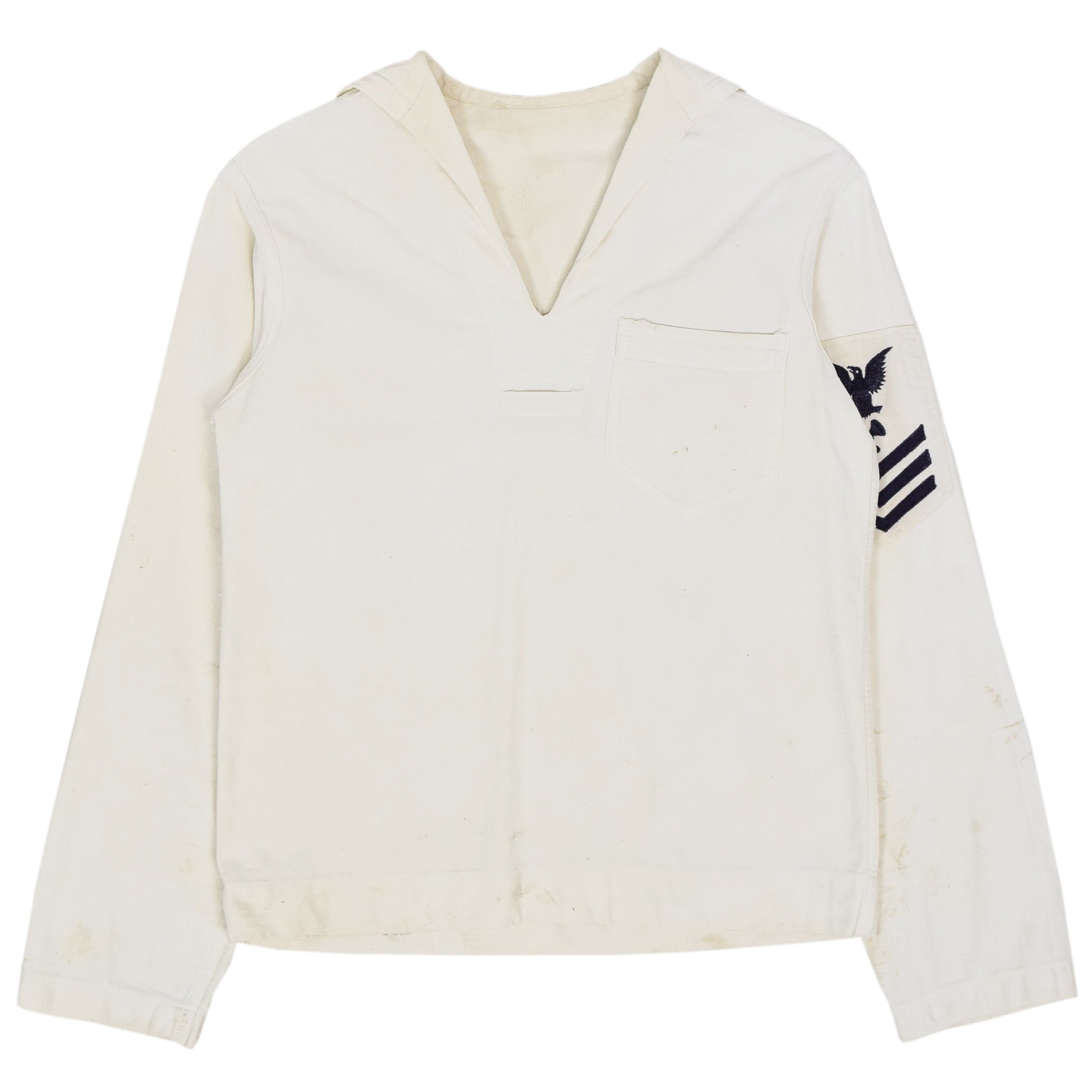 Vintage 40s WWII Era US Navy Cracker Jack Military Dress Uniform Cotton  Shirt XS