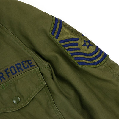 Vintage 1960s Vietnam USAF Military Cotton Sateen Field Jacket - S Badge