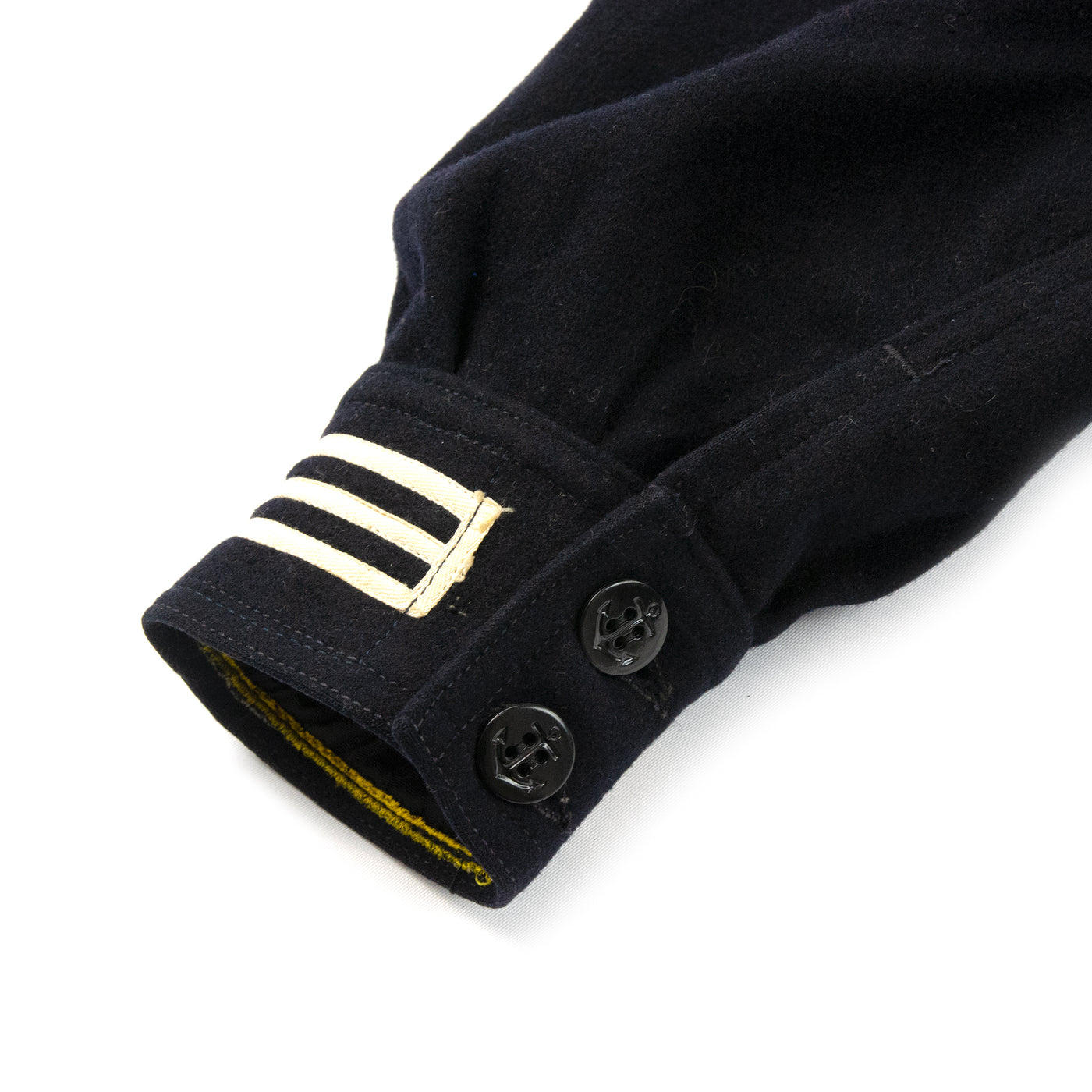 Vintage 1940s WW2 Era US Navy Cracker Jack Military Wool Shirt - XS Cuffs