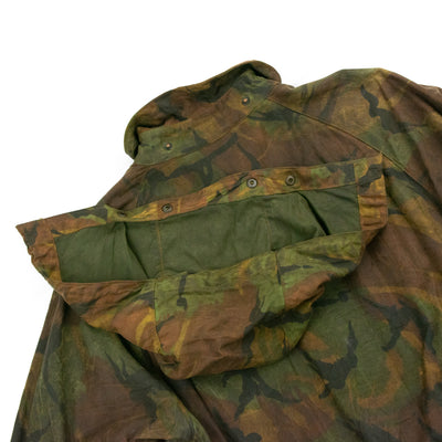 Vintage 1980's Barbour One Crest Waxed Cotton British Falklands DPM Camouflage Jacket Hood