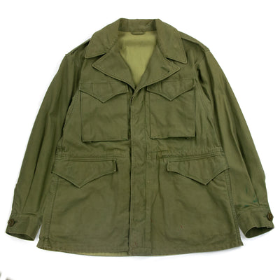 Vintage 40s WW2 M-1943 US Army Military Field Jacket OG-107 Olive Green - M Front