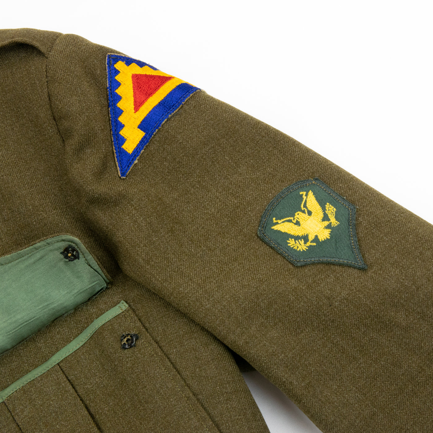 Vintage 1950s Korean War Era US Army Eisenhower 'Ike' Military Field Jacket - M Badges