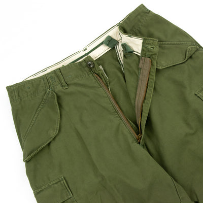 Vintage 1970s US Army M-1965 Cotton Sateen Military Field Trousers OG-107 - M Zip