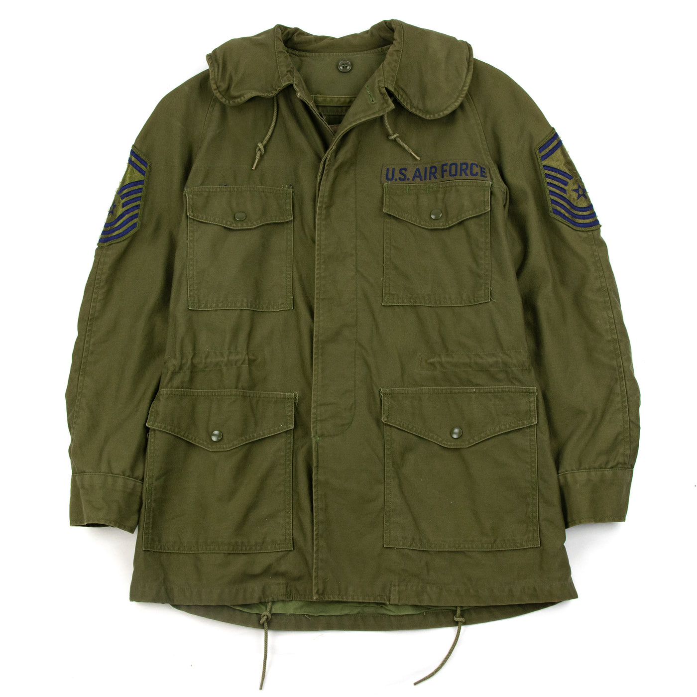 Vintage 1960s Vietnam USAF Military Cotton Sateen Field Jacket - S Front