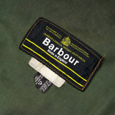 Vintage 1980's Barbour One Crest Waxed Cotton British Falklands DPM Camouflage Jacket Tag