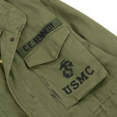 Vintage USMC Vietnam Era M-65 Cotton Sateen Field Jacket 0G-107 Green - M Pockets