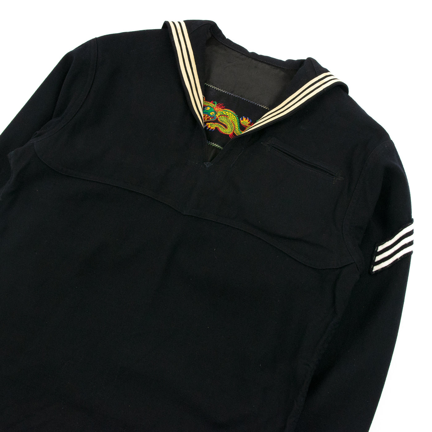 Vintage 1960 Vietnam War Era US Navy Cracker Jack Military Wool Shirt Collar