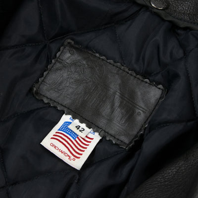 Circa 2000's Vintage New York Police Department Branded Garments Inc. Leather Jacket Tag