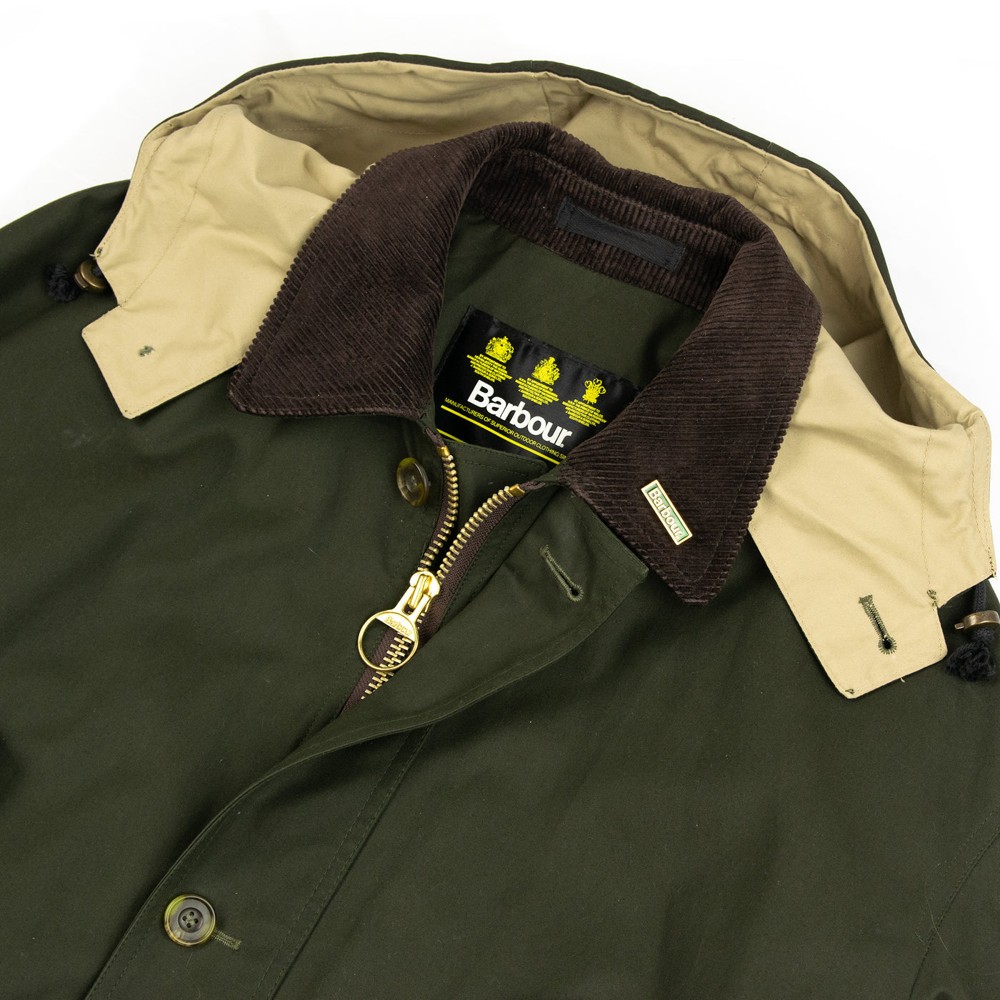 Vintage 1980s Deadstock Barbour 'Endurance' Ventile Three Crest Jacket C44 - L / XL collar