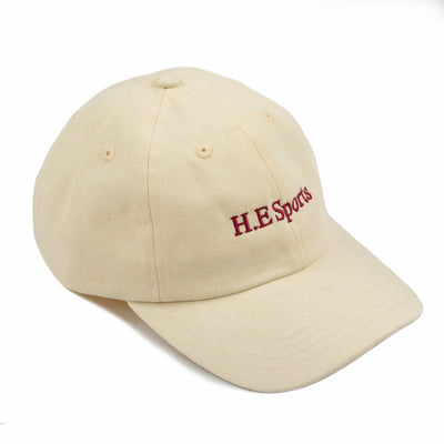 H.E Sports Coach Hat Ecru Front
