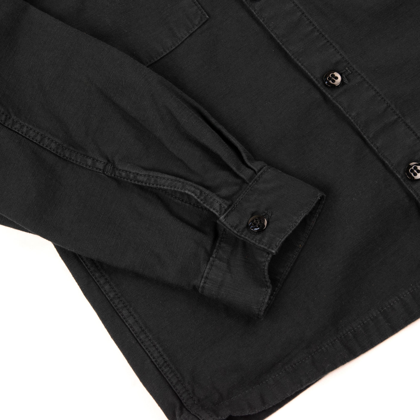 Stan Ray Cotton Sateen CPO Style Shirt Black Cuffs