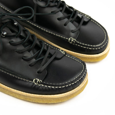 Yogi Fairfield Leather Lace Up Boot Crepe Sole Black Toe