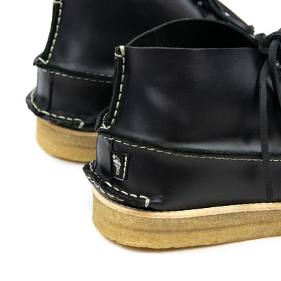 Yogi Fairfield Leather Lace Up Boot Crepe Sole Black Heel
