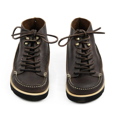 Yogi Fairfield Leather Lace Up Boot Black EVA Sole Dark Brown Front 