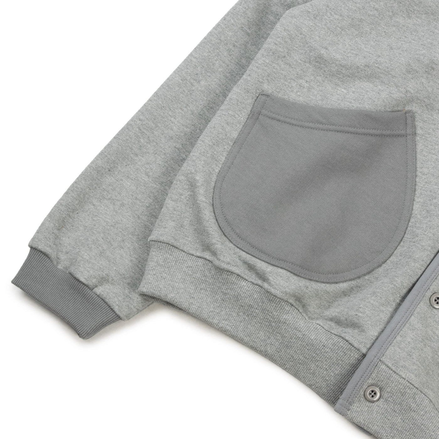 Frizmworks Round Pocket Sweat Cardigan Grey Details 