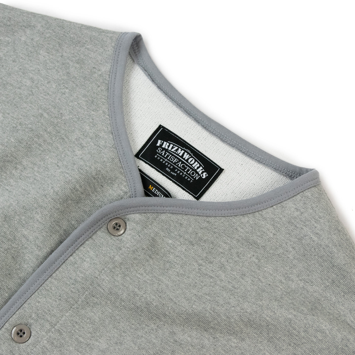 Frizmworks Round Pocket Sweat Cardigan Grey Back Neck  Label