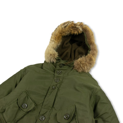 Vintage 1970s British Canadian Military Army Parka With Fur Hood - M Oversized