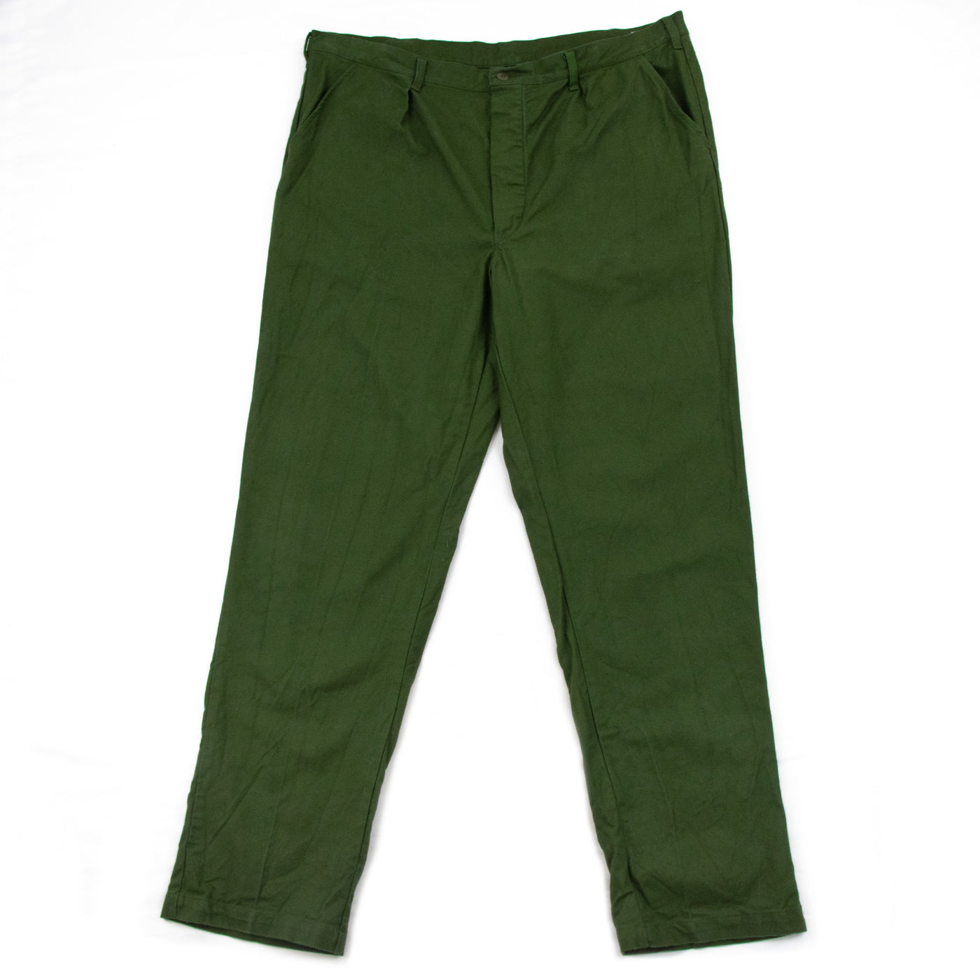 Vintage 1970s Vintage Swedish Army Utility Work Pants Green - 40 Front