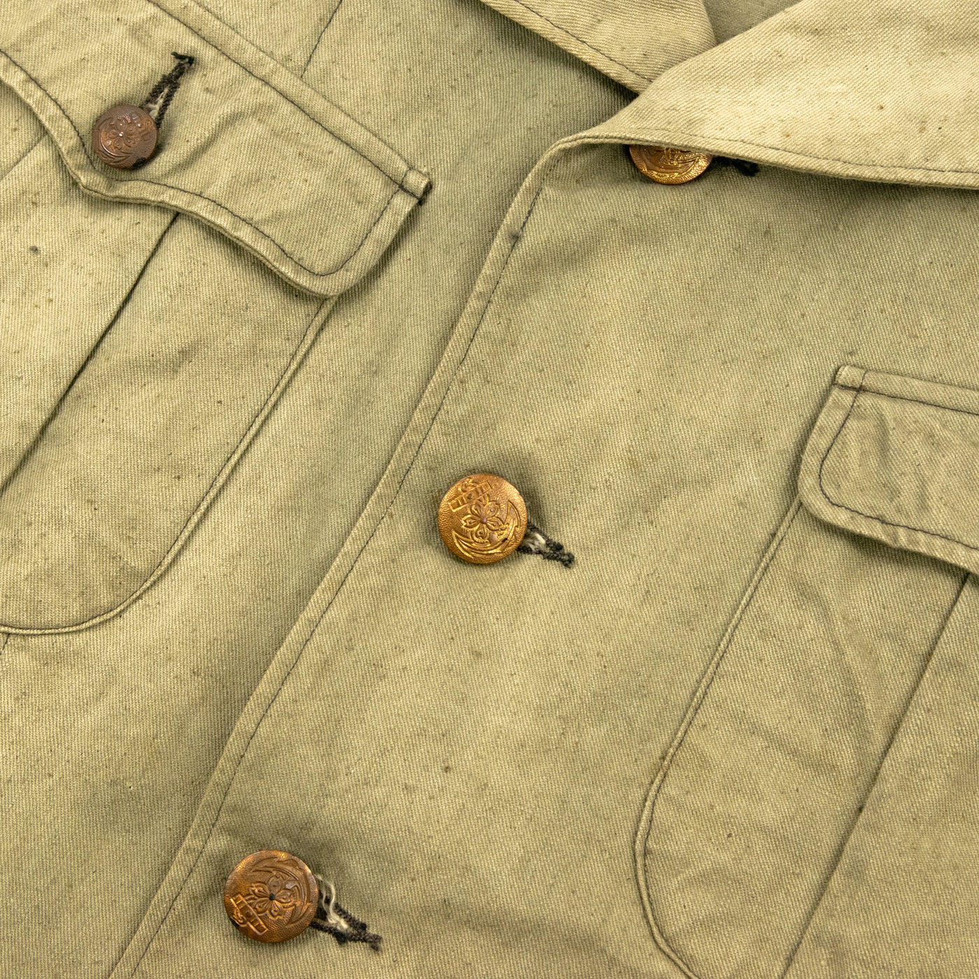 Vintage 1940s WW2 Era Japanese Navy Field Jacket - S Buttons