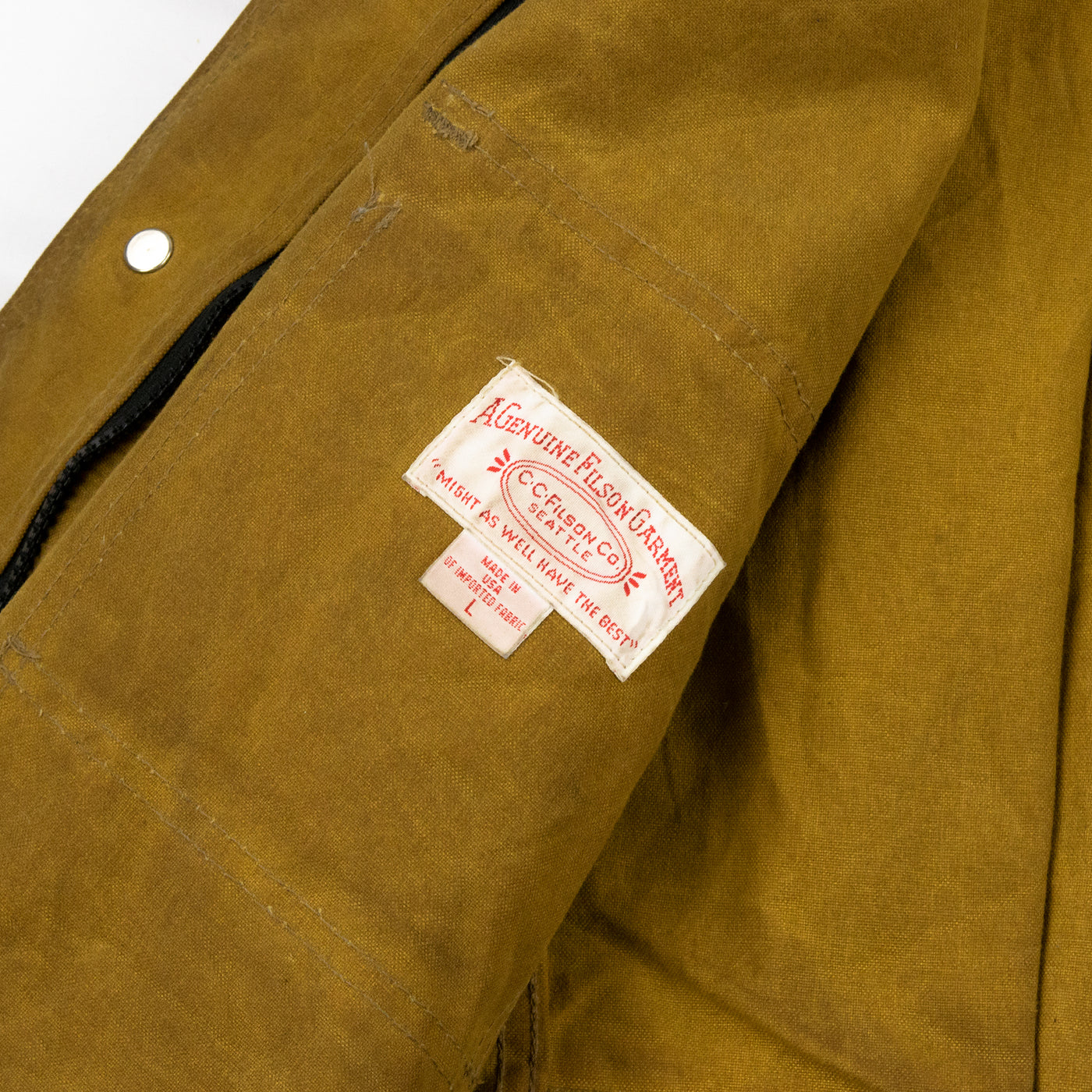 2010s Filson Distressed Tin Cloth Short Cruiser Jacket - L Tag