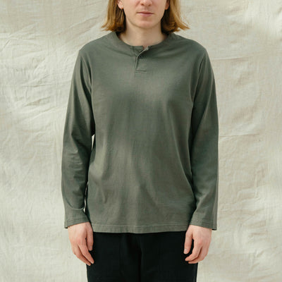 Jackman Long Sleeve Henley T-Shirt Dark Loden Fit
