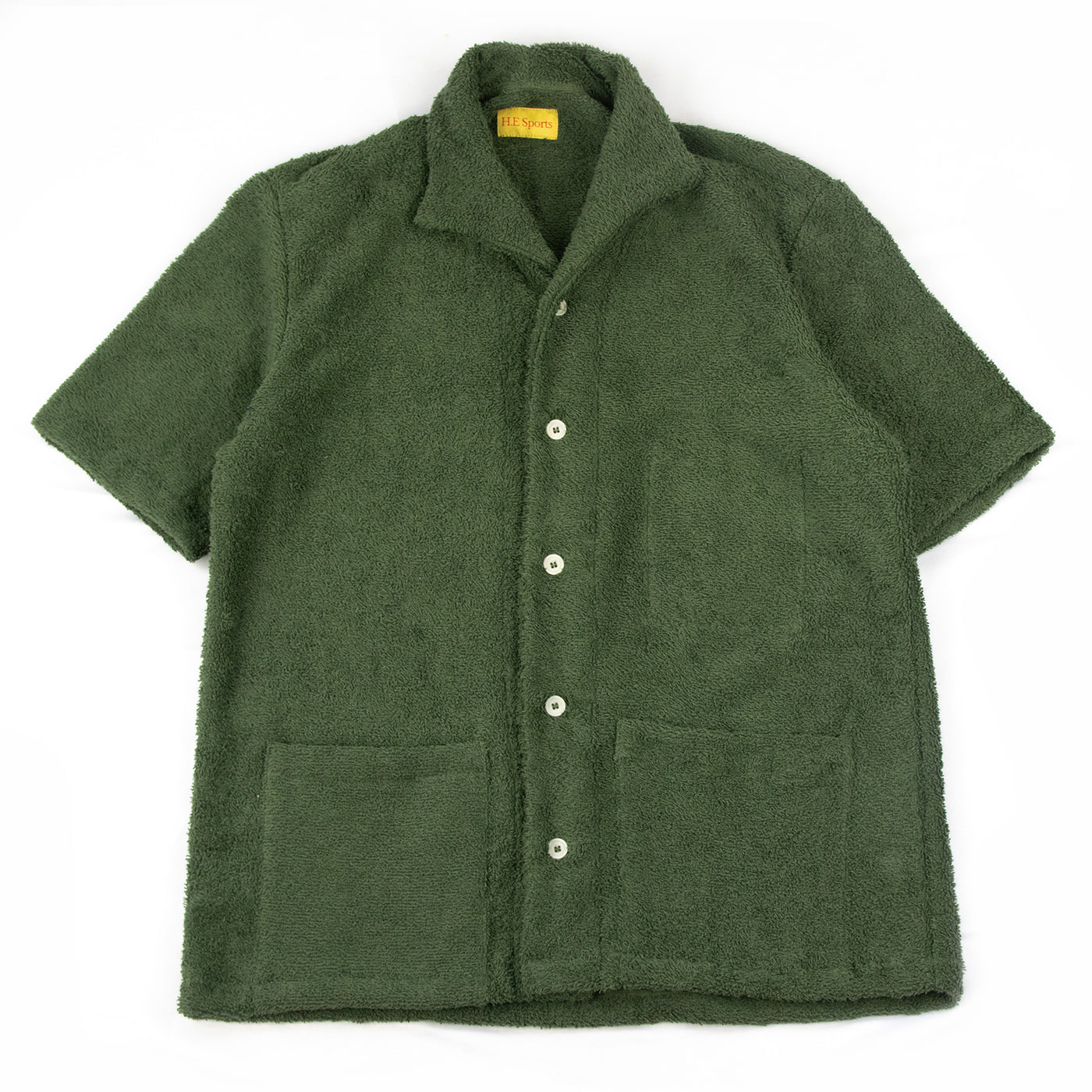 H.E Sports One Piece Towelling Shirt Tencha Green Front