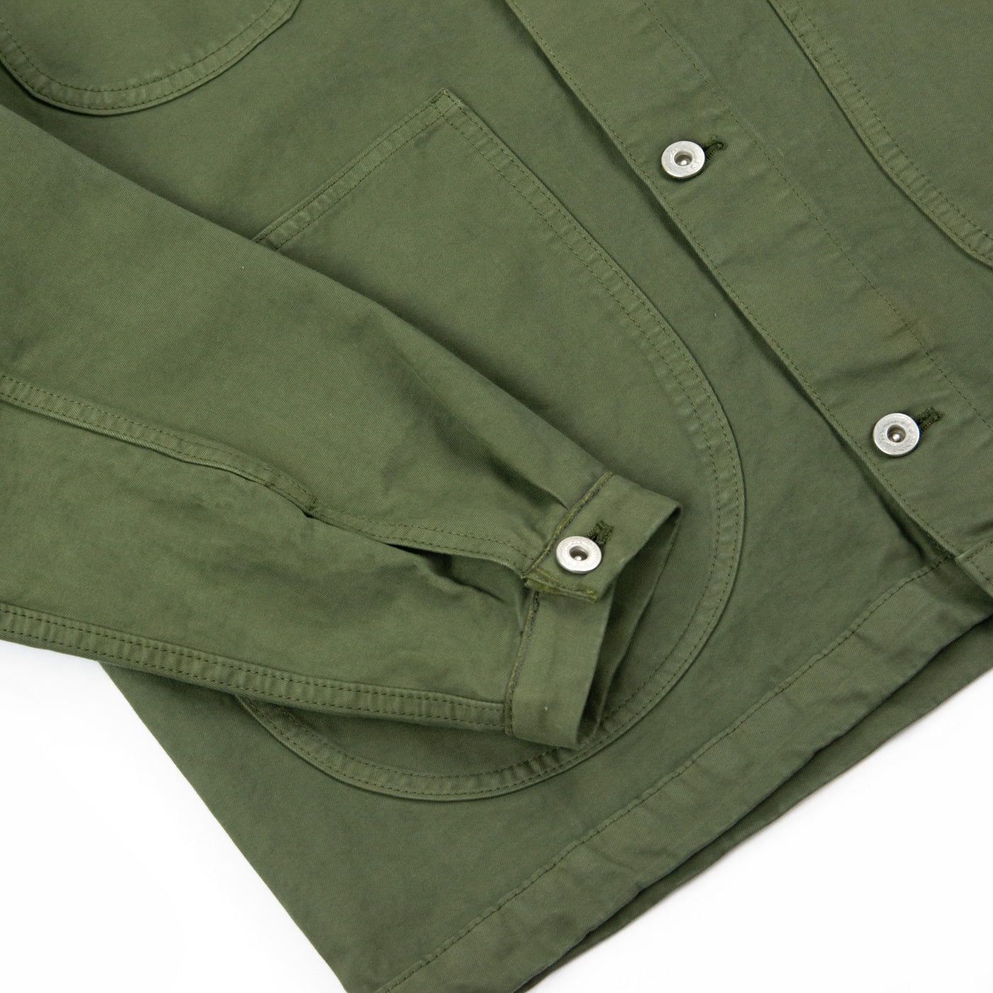 Stan Ray Coverall Jacket Unlined Olive Twill Cuffs