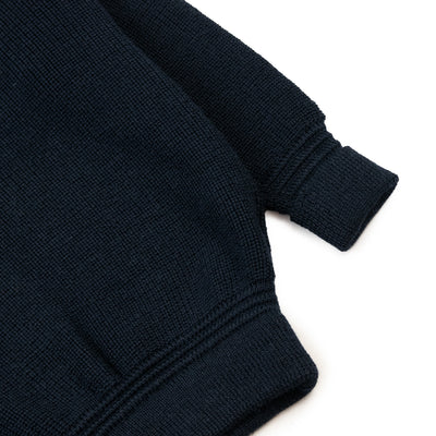 Heimat Eiger Pulli Virgin Wool Sweater Ink Blue Cuff