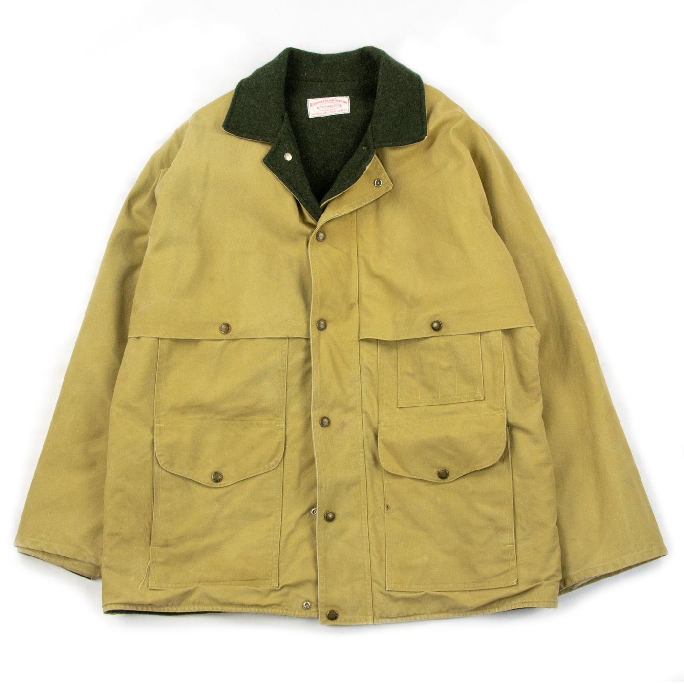 Vintage Filson Caped Canvas Cruiser Wool Lined Workwear Jacket Beige - L / XL Front