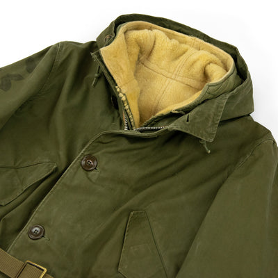 Vintage 1950s US Army Air Force M-47 Military Parka with Detachable Pile Liner - M Front