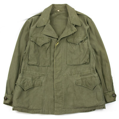 Vintage 1940s M-1943 US Army WWII Military Field Jacket Olive Green 40S - M Front