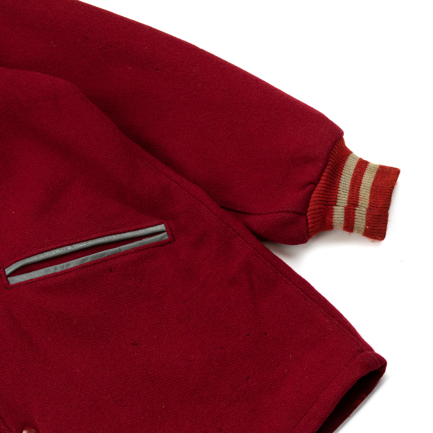 Vintage 1940s Rex Sporting Goods Long Varsity Baseball Jacket Made In USA - M Cuffs