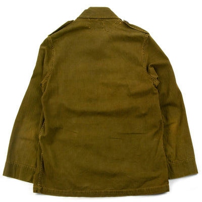 Vintage 1950s Dutch Army Military HBT Field Shirt Brown - S Back