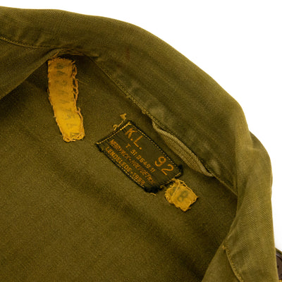 Vintage 1950s Dutch Army Military HBT Field Shirt Brown - S Tag
