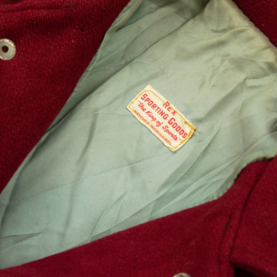 Vintage 1940s Rex Sporting Goods Long Varsity Baseball Jacket Made In USA - M Tag