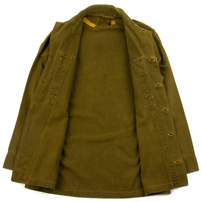 Vintage 1950s Dutch Army Military HBT Field Shirt Brown - S Inside