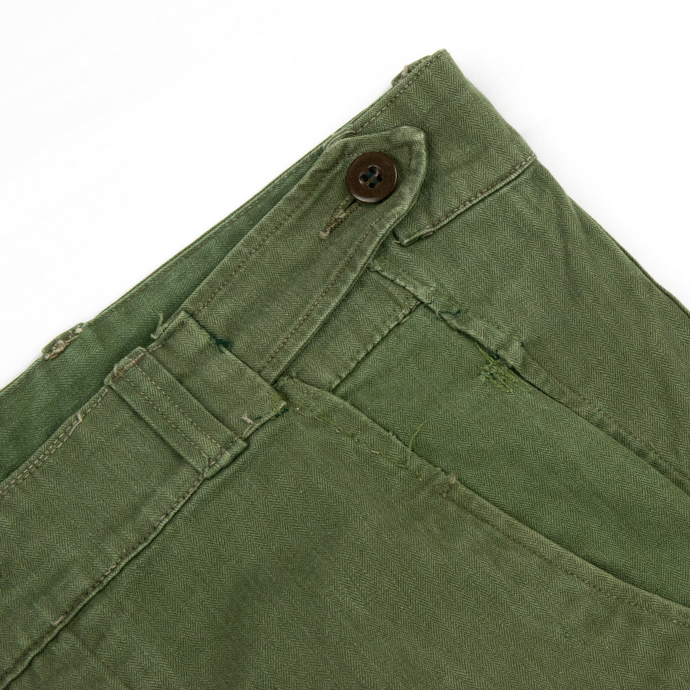 Vintage 1950s French Army M47 HBT Military Cargo Trousers - 30Side