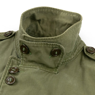 Vintage 1940s M-1943 US Army WWII Military Field Jacket Olive Green 40S - M Neck
