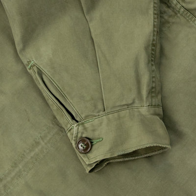 Vintage 1940s M-1943 US Army WWII Military Field Jacket Olive Green 40S - M Cuff