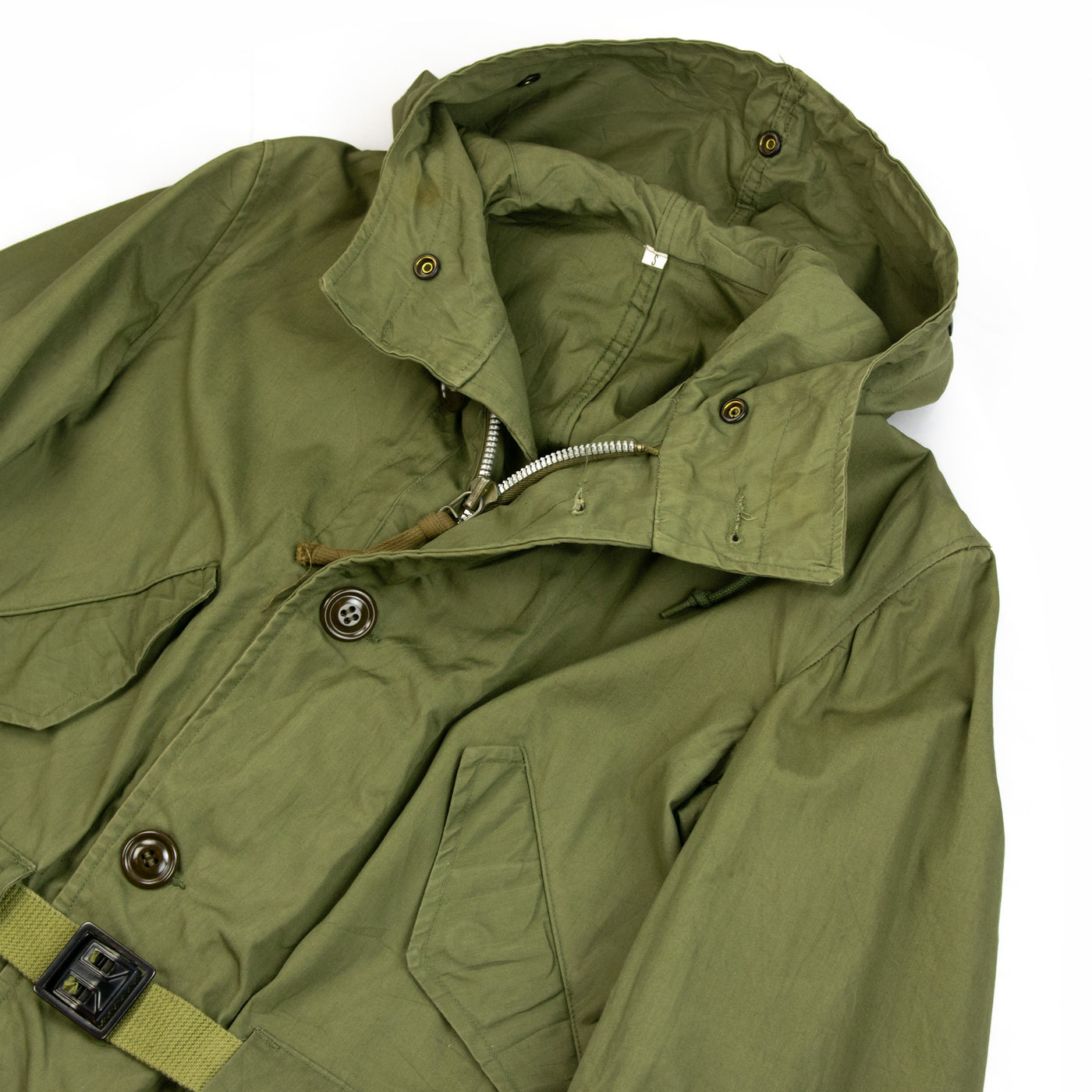 Vintage 1950s US Army Air Force Deadstock M-47 Military Parka Olive Green - S