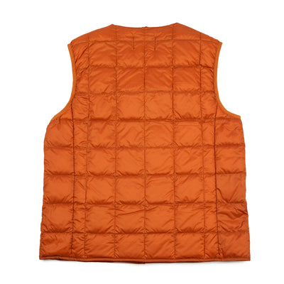Taion V-Neck Button Down Vest Brick Orange Back