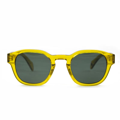 YMC Allday Sunglasses Honey Solid Green Lens Front