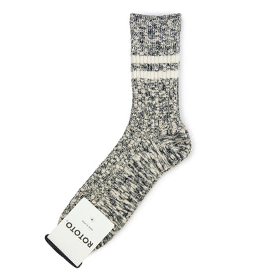 Rototo OG Cotton Slub Stripe Socks Made in Japan Side Shot