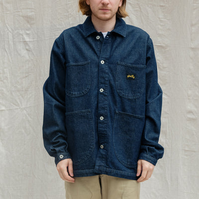 Stan Ray Coverall Jacket Unlined Raw Denim Front
