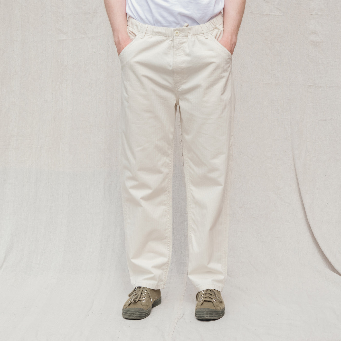 Stan Ray Cotton Recreation Pant Natural Herringbone Front