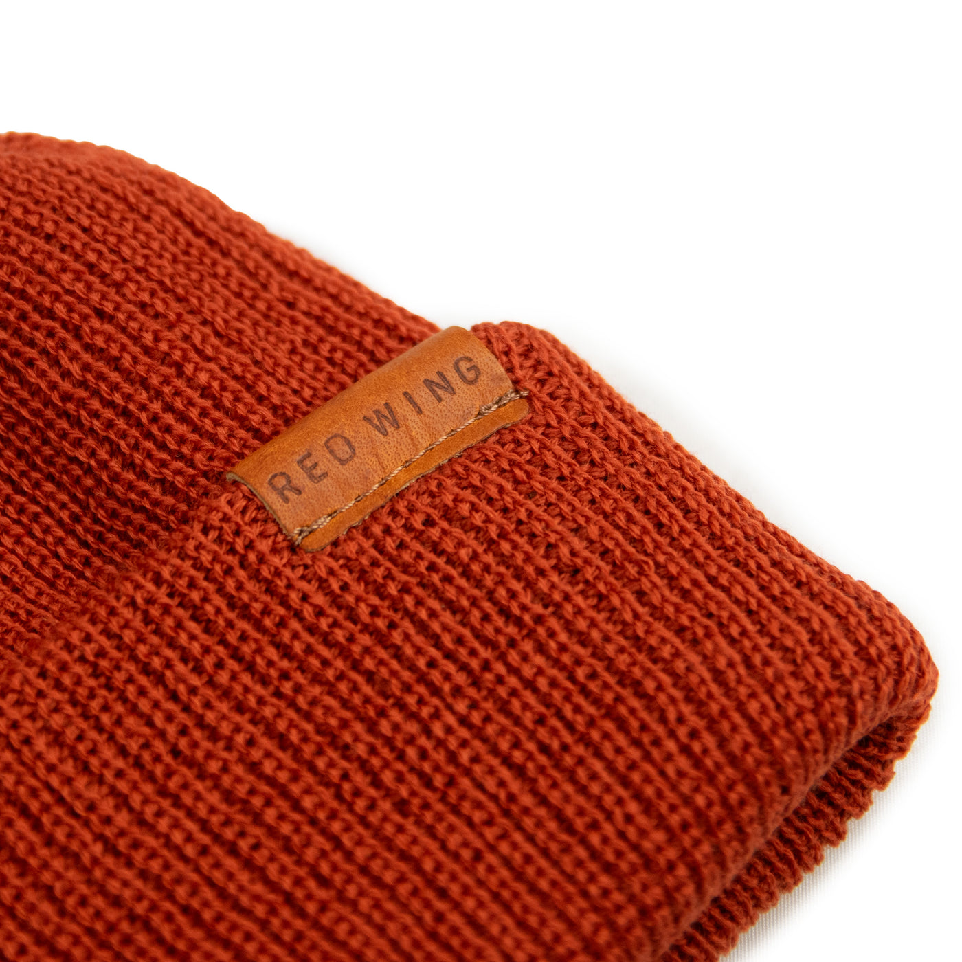 Red Wing 97497 Merino Wool Knit Beanie Rust Tag