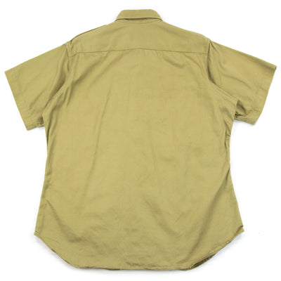 Vintage 60s Vietnam War Era US Army Khaki Cotton Twill Military Summer Shirt L  BACK