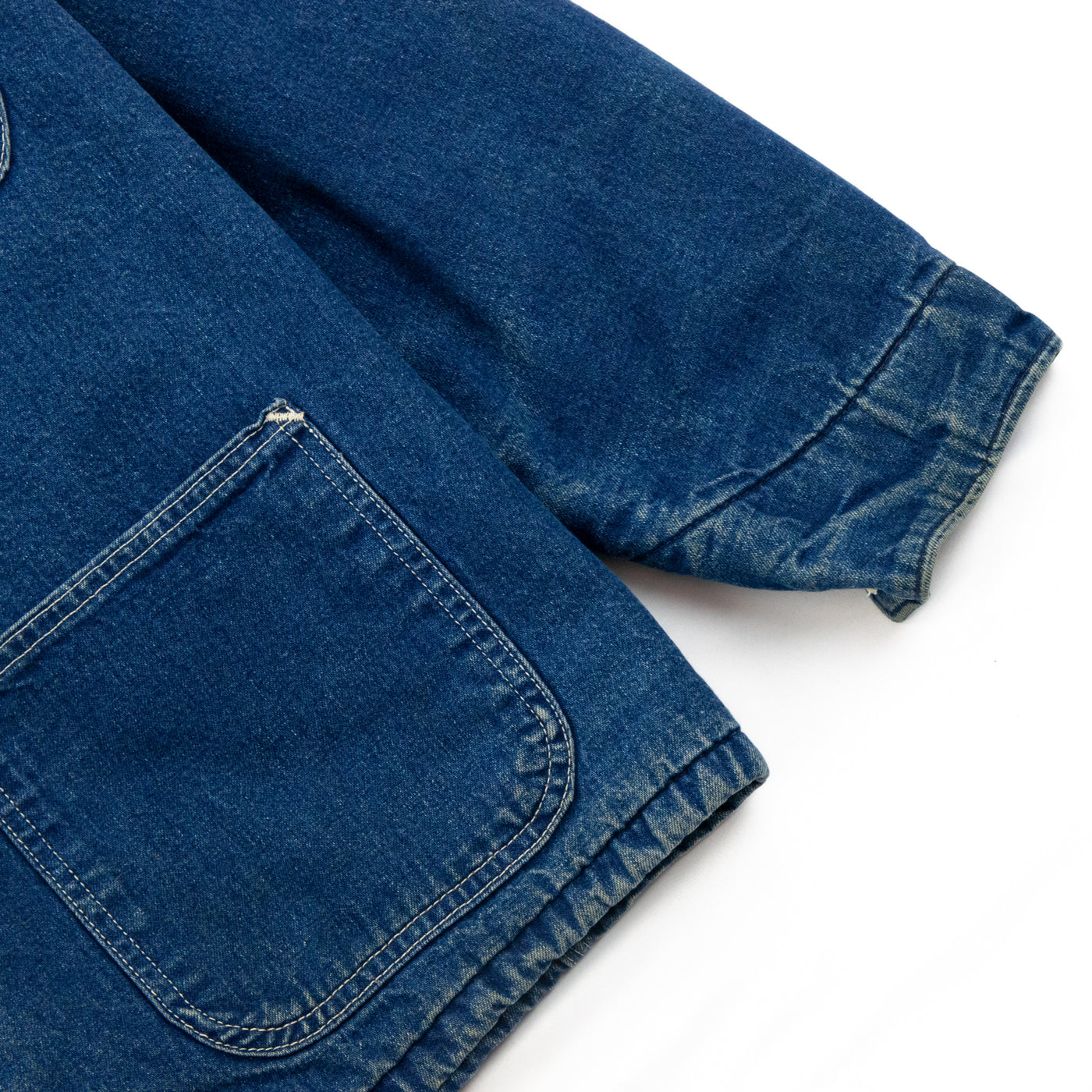 Vintage Carhartt Blanket Lined Blue Denim Worker Chore Jacket M Boxy DETAILS