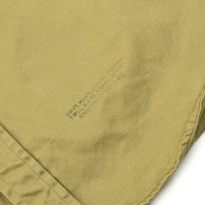 Vintage 60s Vietnam War Era US Army Khaki Cotton Twill Military Summer Shirt L  STAMP