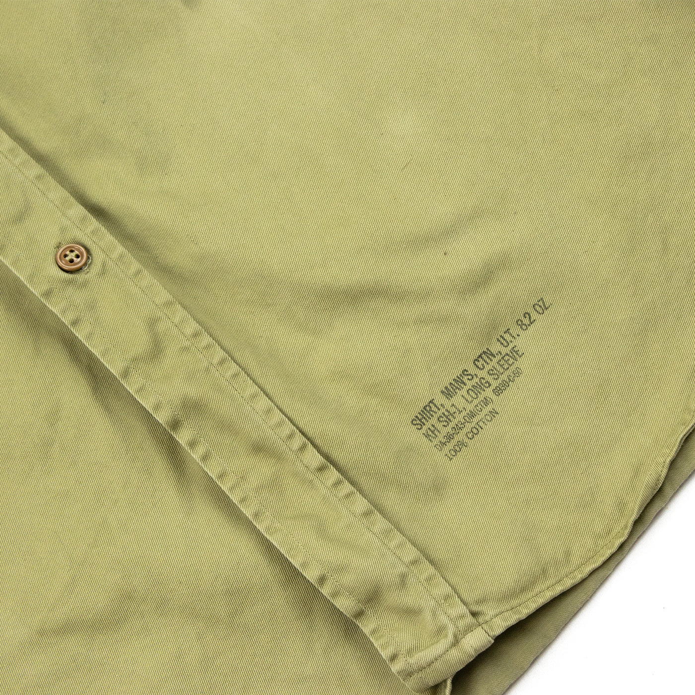 Vintage 60s Vietnam War Era US Army Khaki Cotton Twill Military Summer Shirt M / L STAMP